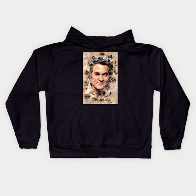 Kurt Russell Actor Portrait ✪ A Tribute to a LEGEND ✪ Abstract Watercolor Kids Hoodie by Naumovski